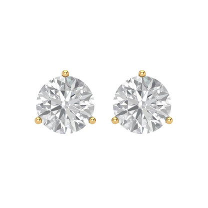 4 ctw Moissanite Studs Earrings | 8.0mm Round Cut White Gold Screw back | April Birthstone