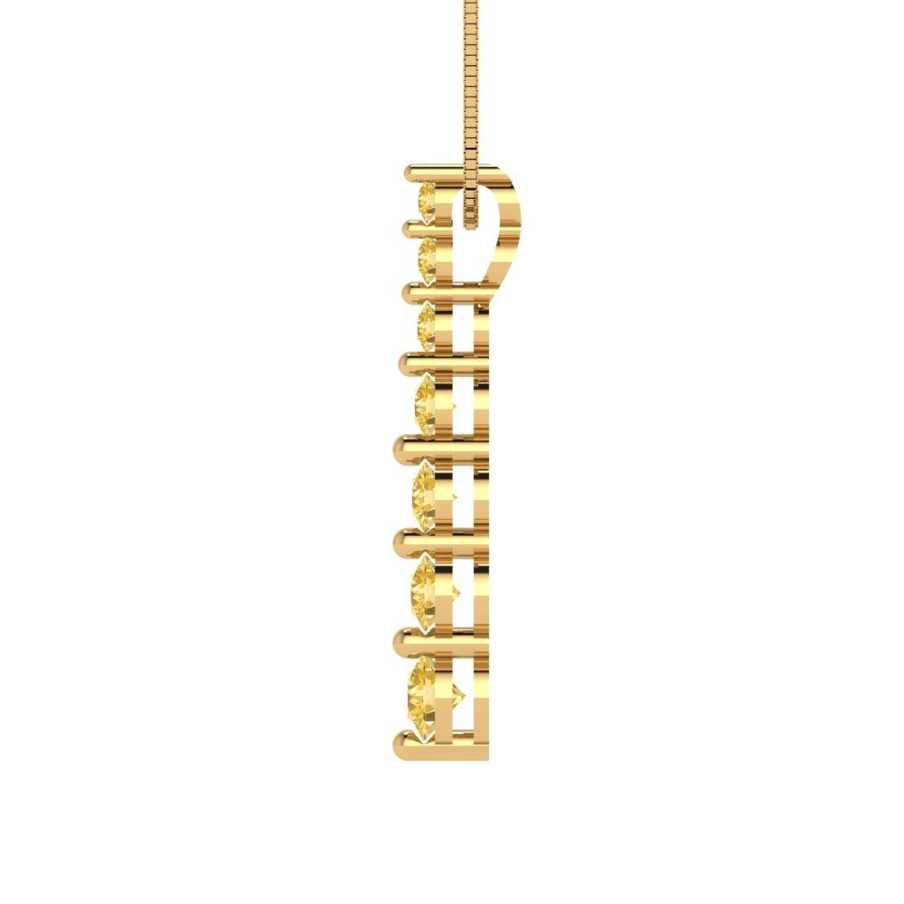 0.475cttw Round Cut Citrine Gold-Plated 925 Silver Pendant and 16" Box-Chain Necklace