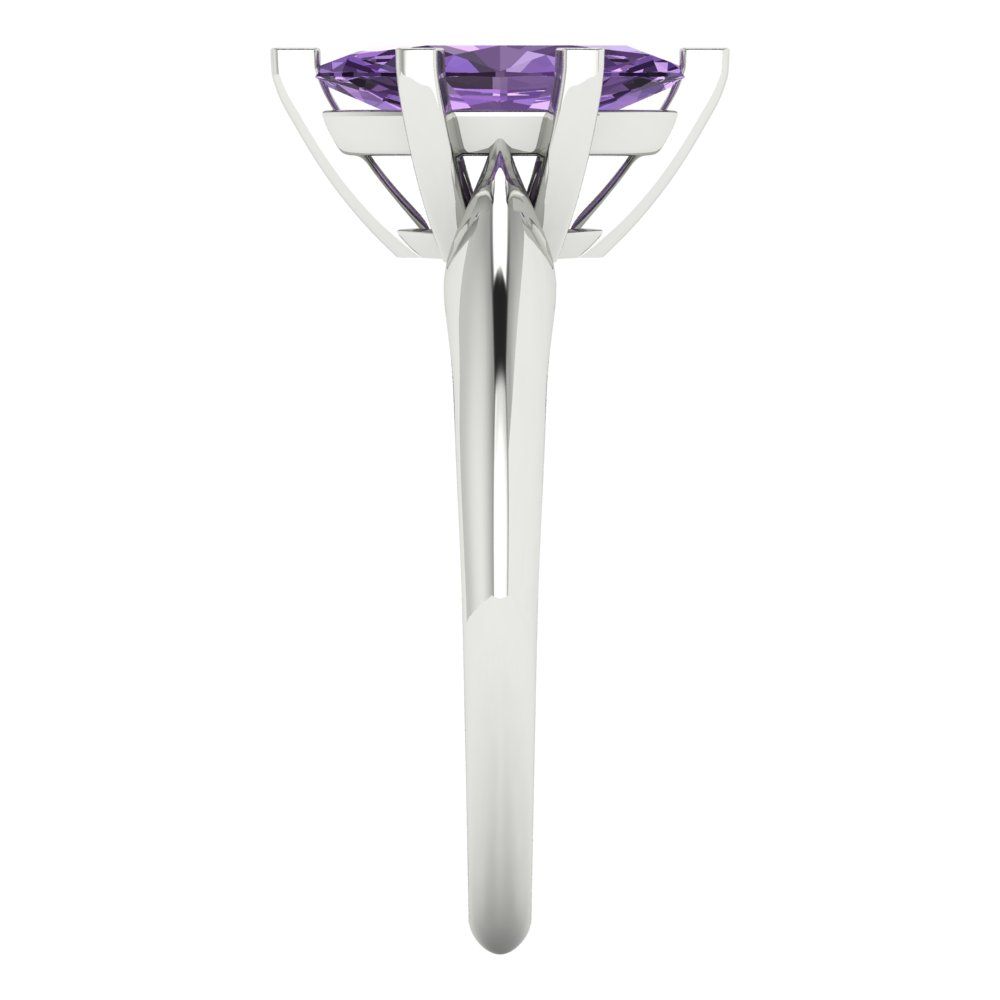 1 cttw Simulated Alexandrite Solitaire  Engagement Ring - Solid White Gold  (VVS1, Marquise Cut,10x5mm)