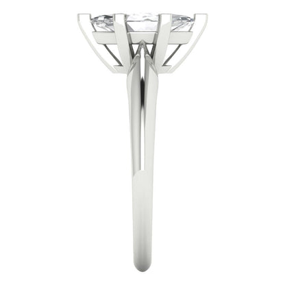 1 cttw Moissanite Solitaire  Engagement Ring - Solid White Gold  (VVS1, Marquise Cut,10x5mm)