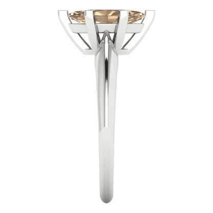 1 cttw Yellow Moissanite Solitaire  Engagement Ring - Solid White Gold  (VVS1, Marquise Cut,10x5mm)