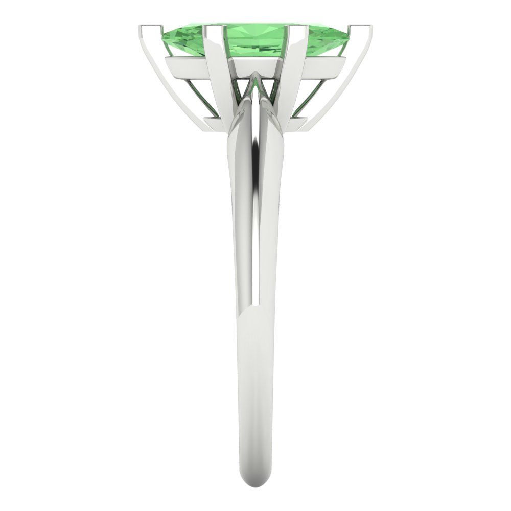 1 cttw Zirconia Simulated Green Diamond Solitaire  Engagement Ring - Solid Gold (VVS1, Marquise Cut,10x5mm)