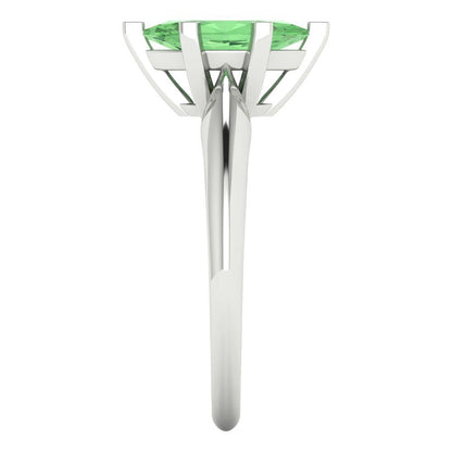 1 cttw Zirconia Simulated Green Diamond Solitaire  Engagement Ring - Solid Gold (VVS1, Marquise Cut,10x5mm)