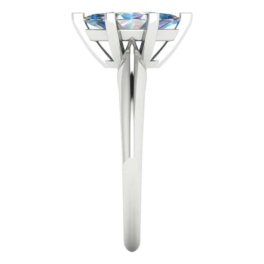1 cttw Blue Moissanite Solitaire  Engagement Ring - Solid White Gold  (VVS1, Marquise Cut,10x5mm)