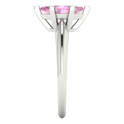 1 cttw Zirconia Simulated Pink Diamond Solitaire  Engagement Ring - Solid Gold (VVS1, Marquise Cut,10x5mm)