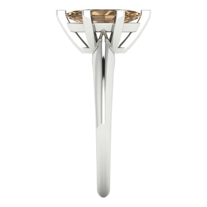 1 cttw Zirconia Simulated Champagne Diamond Solitaire  Engagement Ring - Solid Gold (VVS1, Marquise Cut,10x5mm)