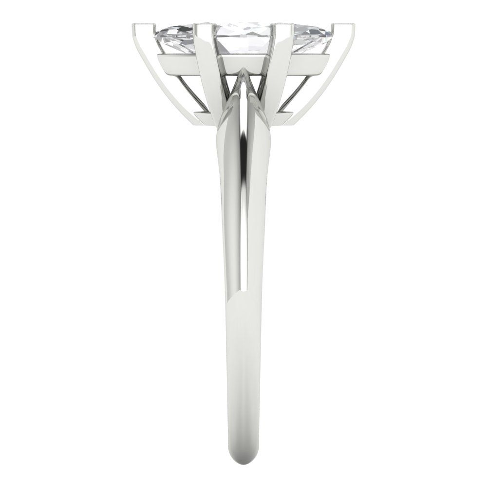 1 cttw Zirconia Simulated Diamond Solitaire  Engagement Ring - Solid White Gold  (VVS1, Marquise Cut,10x5mm)