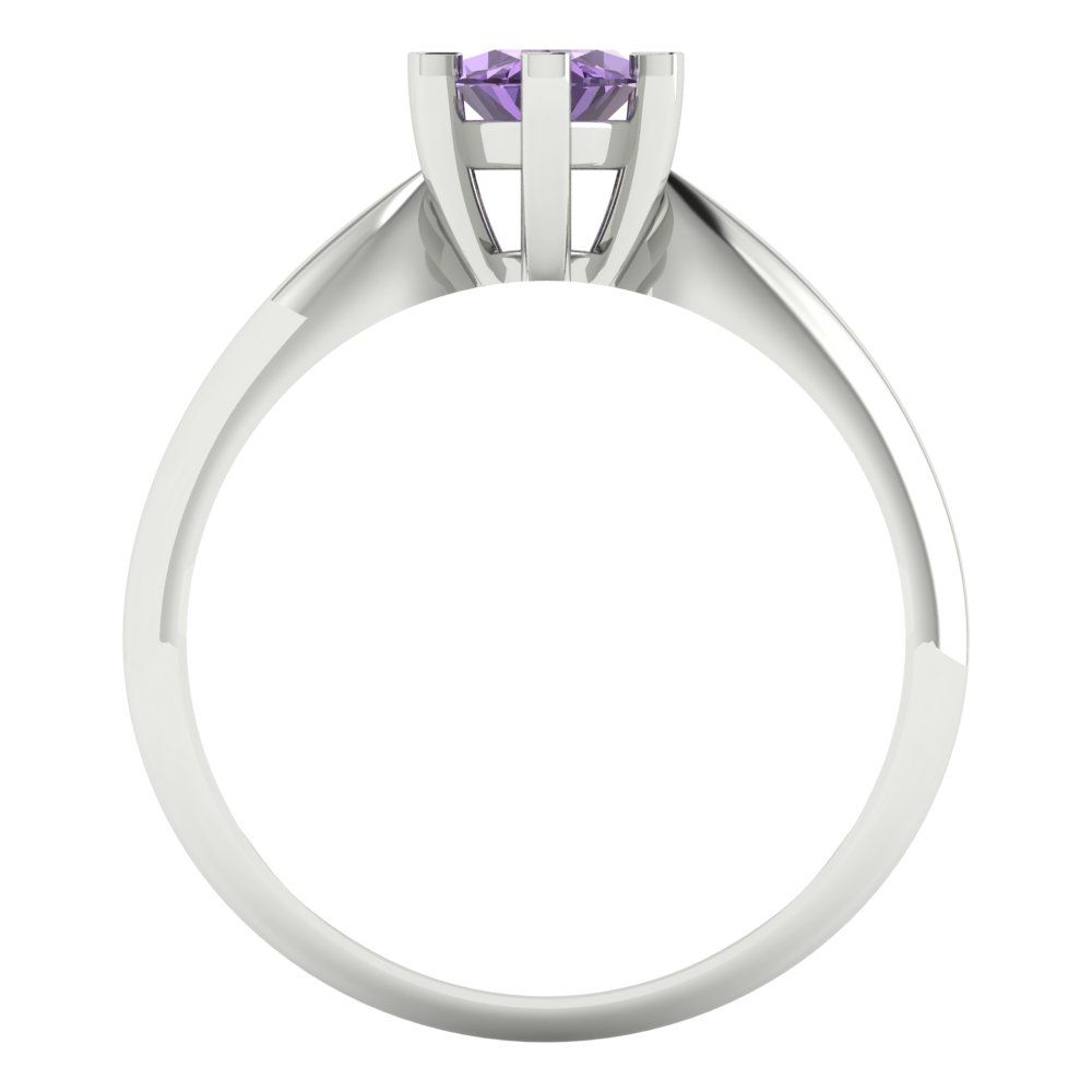 1 cttw Simulated Alexandrite Solitaire  Engagement Ring - Solid White Gold  (VVS1, Marquise Cut,10x5mm)