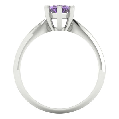 1 cttw Simulated Alexandrite Solitaire  Engagement Ring - Solid White Gold  (VVS1, Marquise Cut,10x5mm)