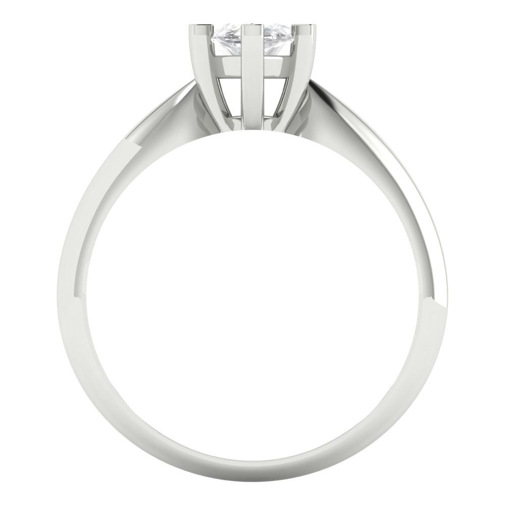 1 cttw White Sapphire Solitaire  Engagement Ring - Solid White Gold  (VVS1, Marquise Cut,10x5mm)