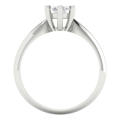 1 cttw Moissanite Solitaire  Engagement Ring - Solid White Gold  (VVS1, Marquise Cut,10x5mm)