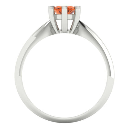 1 cttw Simulated Ruby Solitaire  Engagement Ring - Solid White Gold  (VVS1, Marquise Cut,10x5mm)