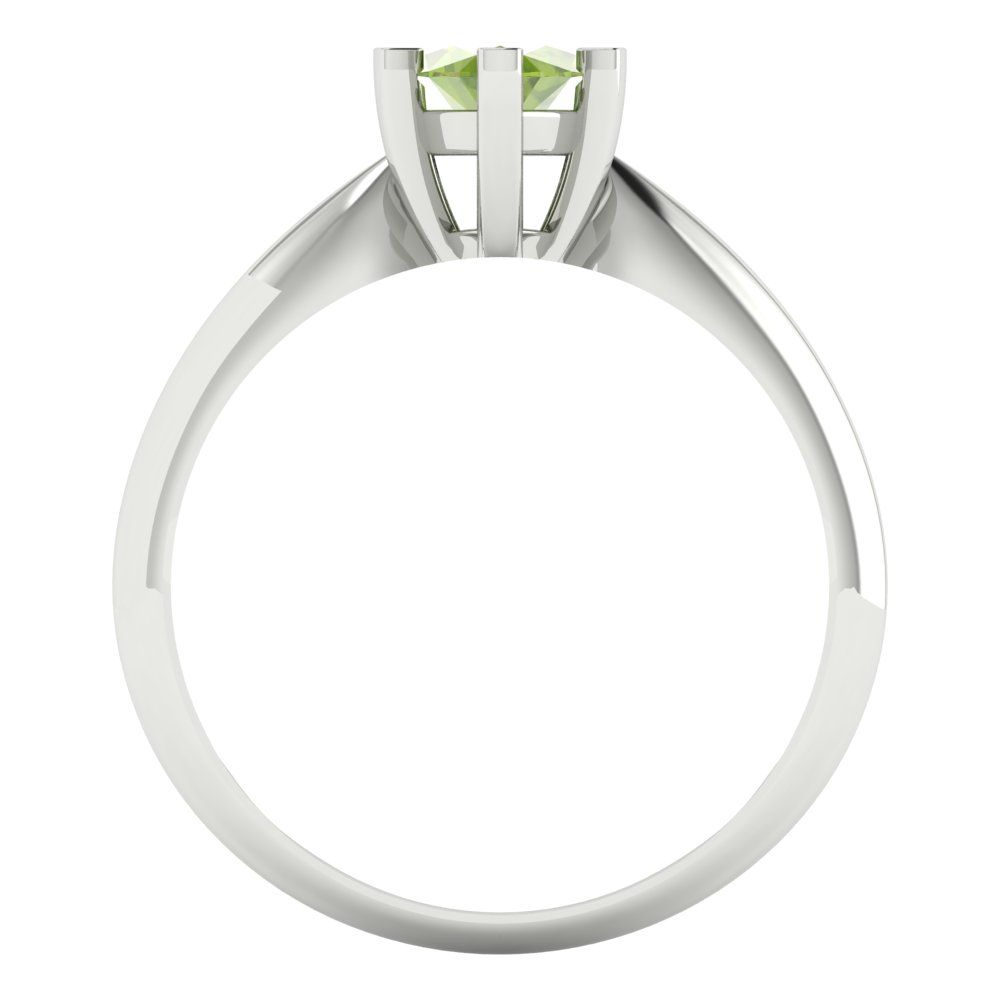 1 cttw Natural Peridot Solitaire  Engagement Ring - Solid White Gold  (VVS1, Marquise Cut,10x5mm)