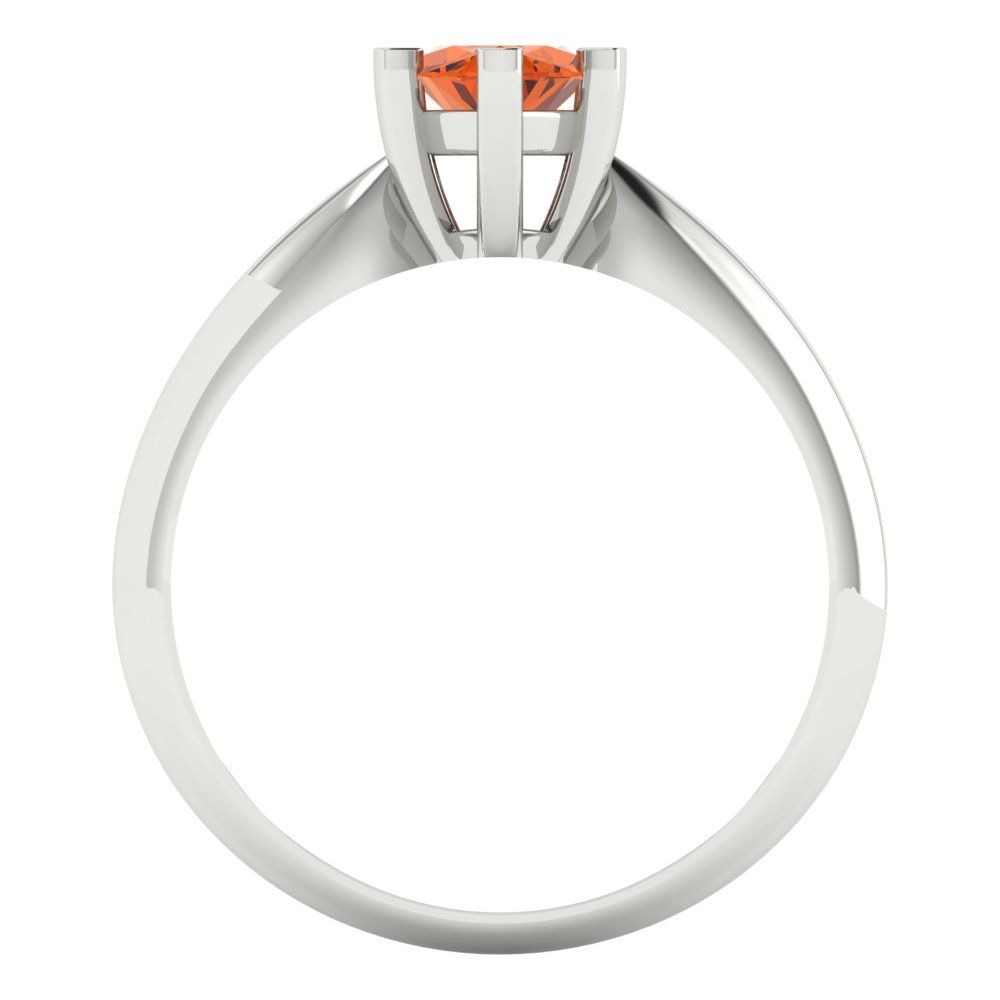 1 cttw Simulated Pink Tourmaline Solitaire  Engagement Ring - Solid White Gold  (VVS1, Marquise Cut,10x5mm)