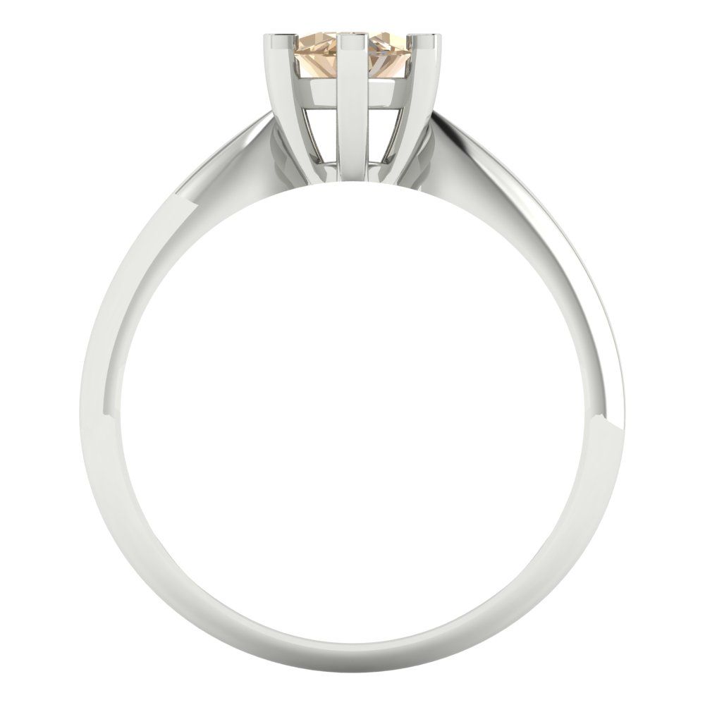 1 cttw Yellow Moissanite Solitaire  Engagement Ring - Solid White Gold  (VVS1, Marquise Cut,10x5mm)
