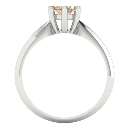 1 cttw Yellow Moissanite Solitaire  Engagement Ring - Solid White Gold  (VVS1, Marquise Cut,10x5mm)