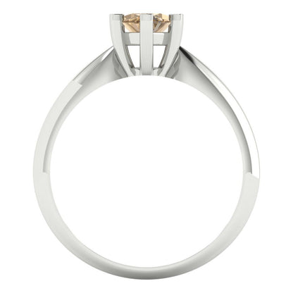 1 cttw Zirconia Simulated Champagne Diamond Solitaire  Engagement Ring - Solid Gold (VVS1, Marquise Cut,10x5mm)