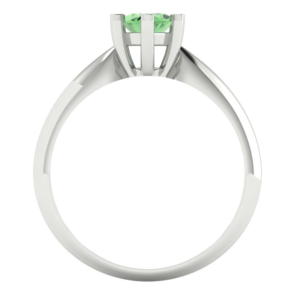 1 cttw Zirconia Simulated Green Diamond Solitaire  Engagement Ring - Solid Gold (VVS1, Marquise Cut,10x5mm)