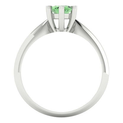 1 cttw Zirconia Simulated Green Diamond Solitaire  Engagement Ring - Solid Gold (VVS1, Marquise Cut,10x5mm)