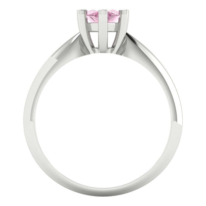 1 cttw Zirconia Simulated Pink Diamond Solitaire  Engagement Ring - Solid Gold (VVS1, Marquise Cut,10x5mm)