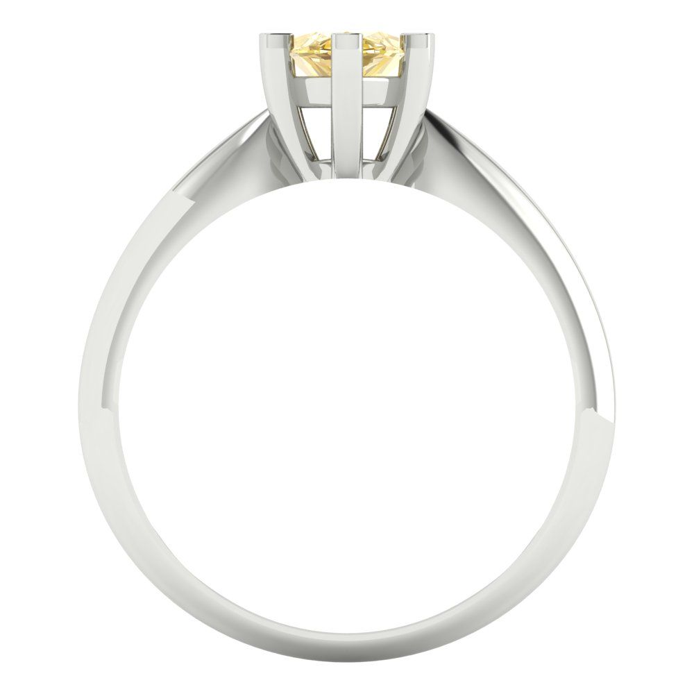 1 cttw Natural Citrine Solitaire  Engagement Ring - Solid White Gold  (VVS1, Marquise Cut,10x5mm)