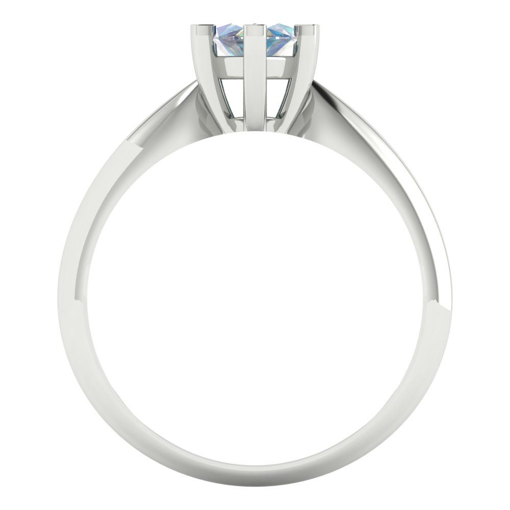 1 cttw Blue Moissanite Solitaire  Engagement Ring - Solid White Gold  (VVS1, Marquise Cut,10x5mm)