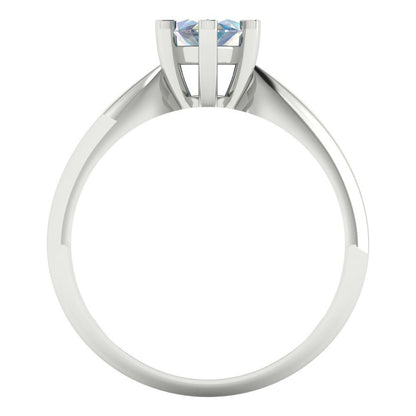 1 cttw Blue Moissanite Solitaire  Engagement Ring - Solid White Gold  (VVS1, Marquise Cut,10x5mm)