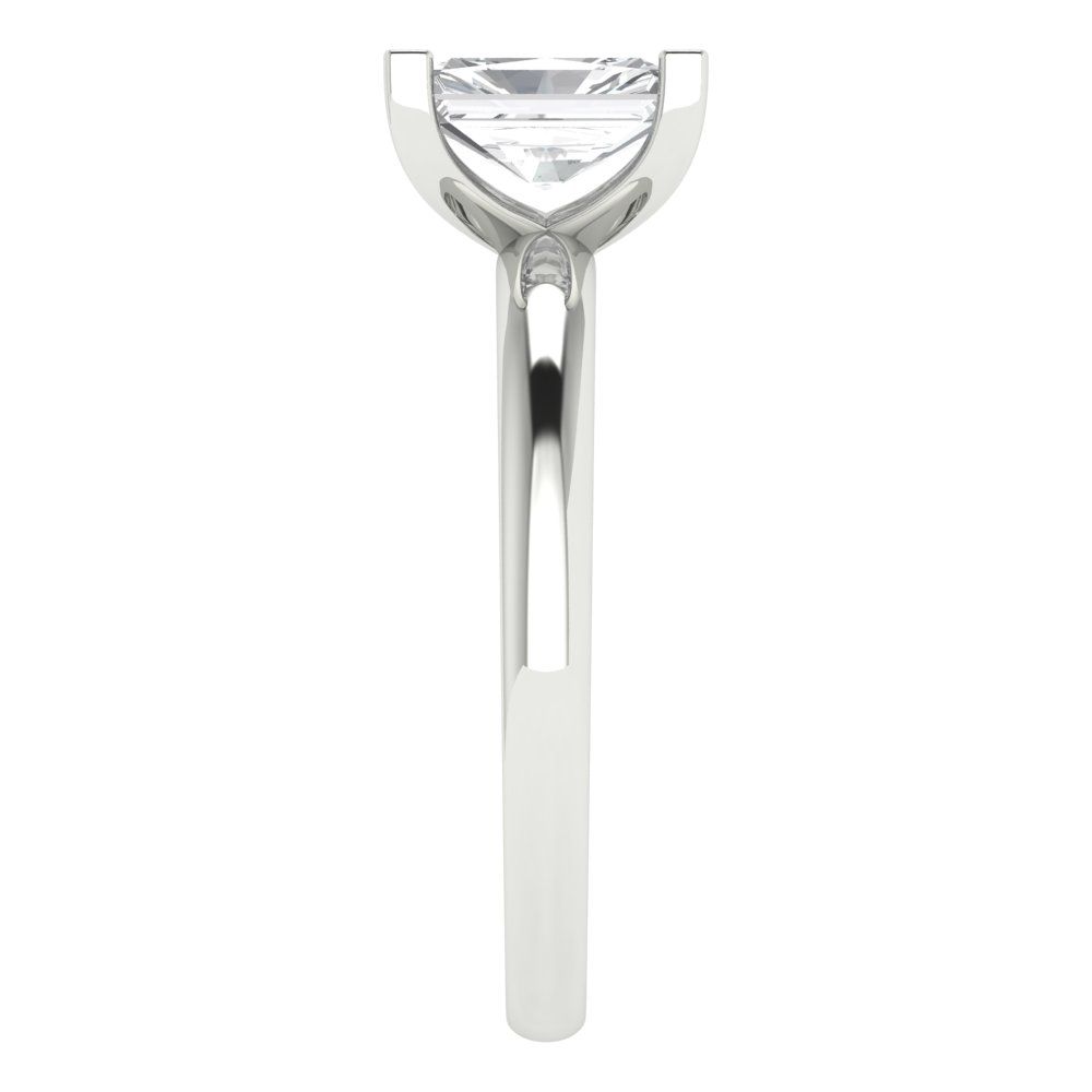 1 cttw White Sapphire Solitaire  Engagement Ring - Solid Gold (Emerald Cut,7X5mm)