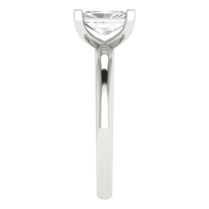 1 cttw White Sapphire Solitaire  Engagement Ring - Solid Gold (Emerald Cut,7X5mm)