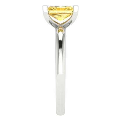 1 cttw Natural Citrine Solitaire  Engagement Ring - Solid Gold (Emerald Cut,7X5mm)