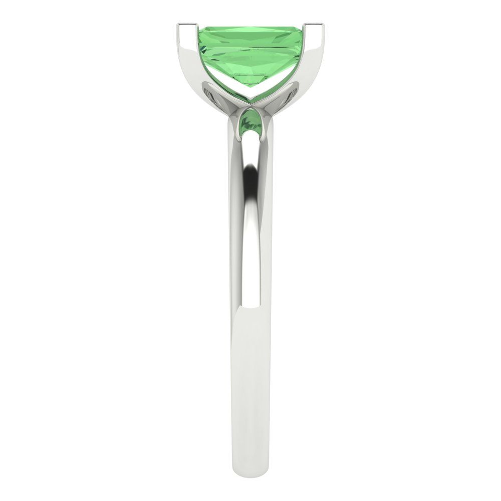 1 cttw Zirconia Simulated Green Diamond Solitaire  Engagement Ring - Solid Gold (VVS1, Emerald Cut,7X5mm)