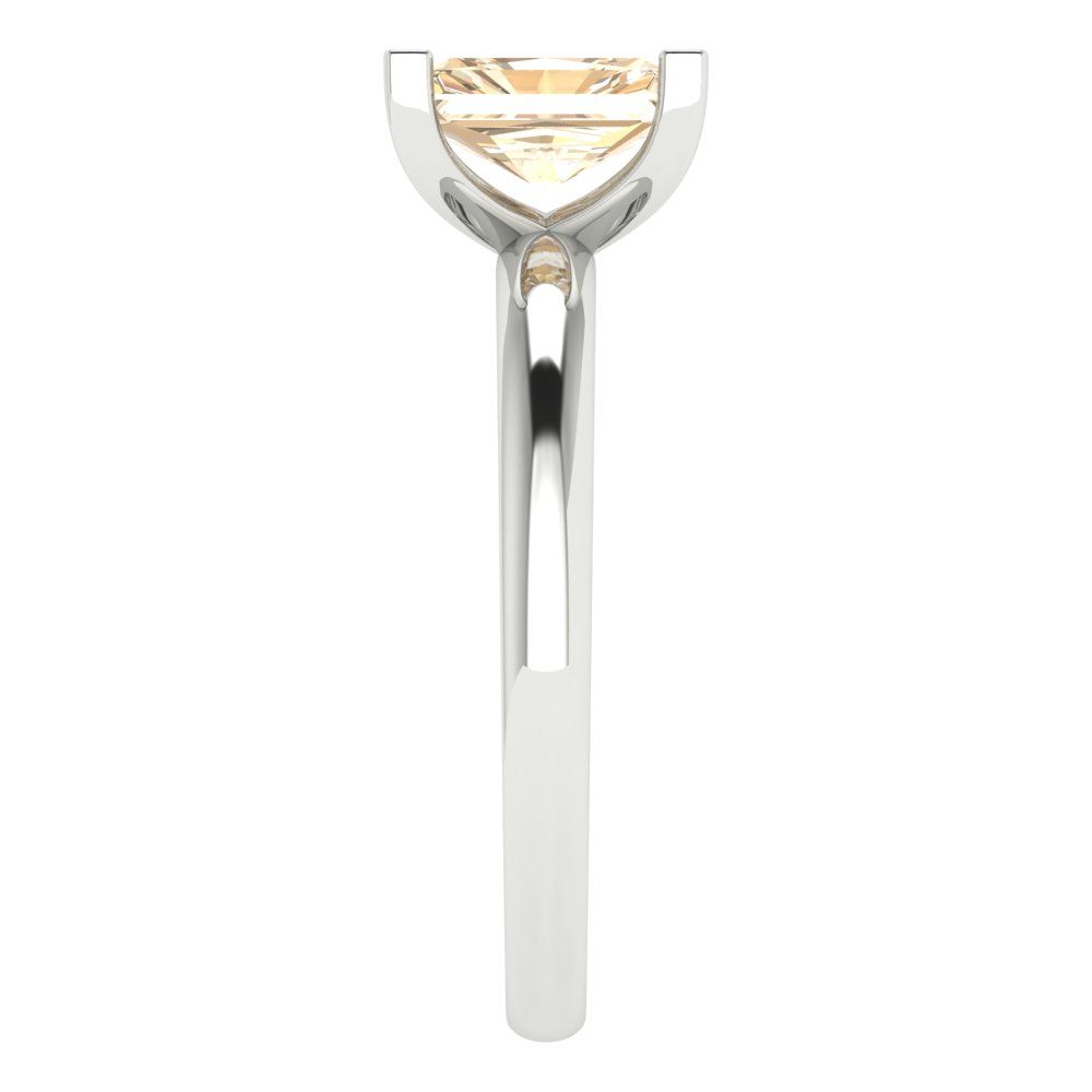 1 cttw Natural Morganite Solitaire  Engagement Ring - Solid Gold (Emerald Cut,7X5mm)