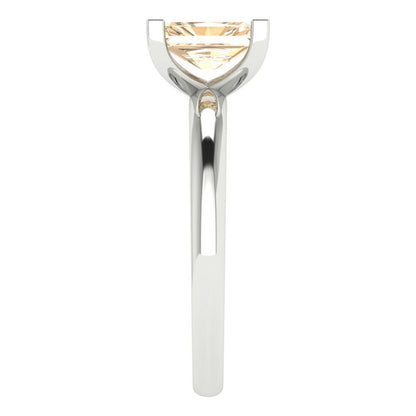 1 cttw Natural Morganite Solitaire  Engagement Ring - Solid Gold (Emerald Cut,7X5mm)