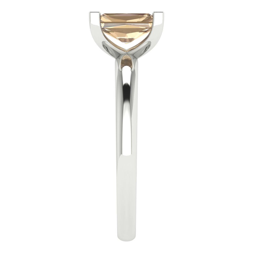 1 cttw Yellow Moissanite Solitaire  Engagement Ring - Solid Gold (Emerald Cut,7X5mm)