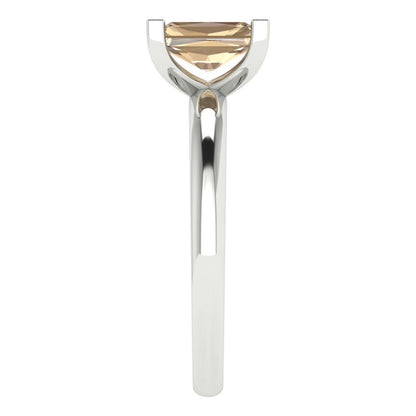 1 cttw Yellow Moissanite Solitaire  Engagement Ring - Solid Gold (Emerald Cut,7X5mm)