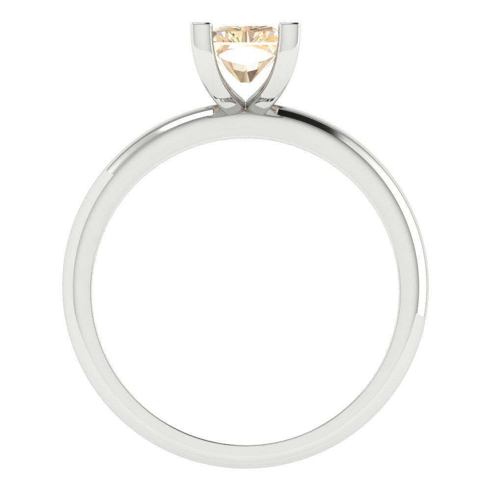 1 cttw Natural Morganite Solitaire  Engagement Ring - Solid Gold (Emerald Cut,7X5mm)
