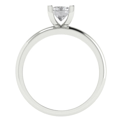 1 cttw Certified Moissanite Solitaire  Engagement Ring - Solid Gold (VVS1, D-F,Emerald Cut,7X5mm)