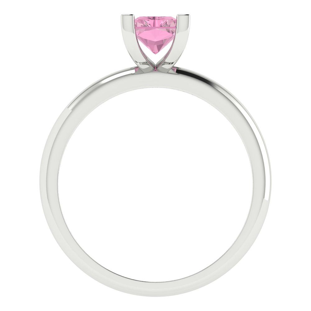 1 cttw Zirconia Simulated Pink Diamond Solitaire  Engagement Ring - Solid Gold (VVS1, Emerald Cut,7X5mm)