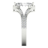 1.2 ct Brilliant Marquise Cut Natural Diamond Stone Clarity SI1-2 Color G-H White Gold Halo Solitaire with Accents Ring