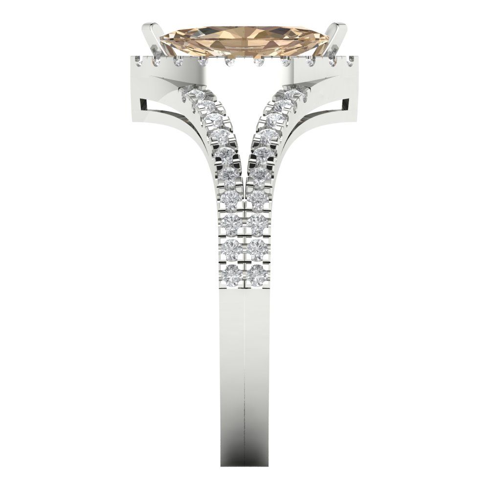 1.2 cttw Yellow Moissanite Hidden Halo Engagement Ring - Solid Gold (Marquise Cut,9x4.5mm)