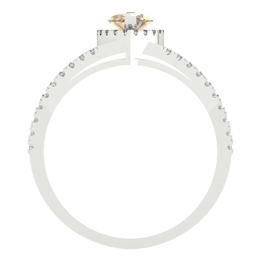 1.2 cttw Yellow Moissanite Hidden Halo Engagement Ring - Solid Gold (Marquise Cut,9x4.5mm)