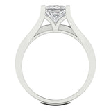 2.28 ct Brilliant Princess Cut Natural Diamond Stone Clarity SI1-2 Color G-H White Gold Solitaire with Accents Bridal Set