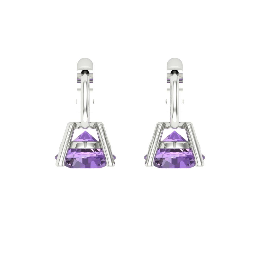 1 ctw Alexandrite Drop Dangle Earrings | 5.0mm Round Cut White Gold Lever Back | June Birthstone