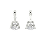 1 ct Brilliant Round Cut Drop Dangle Natural Diamond Stone Clarity SI1-2 Color I-J White Gold Earrings Lever Back