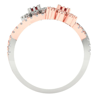 0.48 cttw Natural Garnet Hidden Halo Engagement Ring - Solid White/Rose Gold (VVS1, Round Cut,2.5mm)