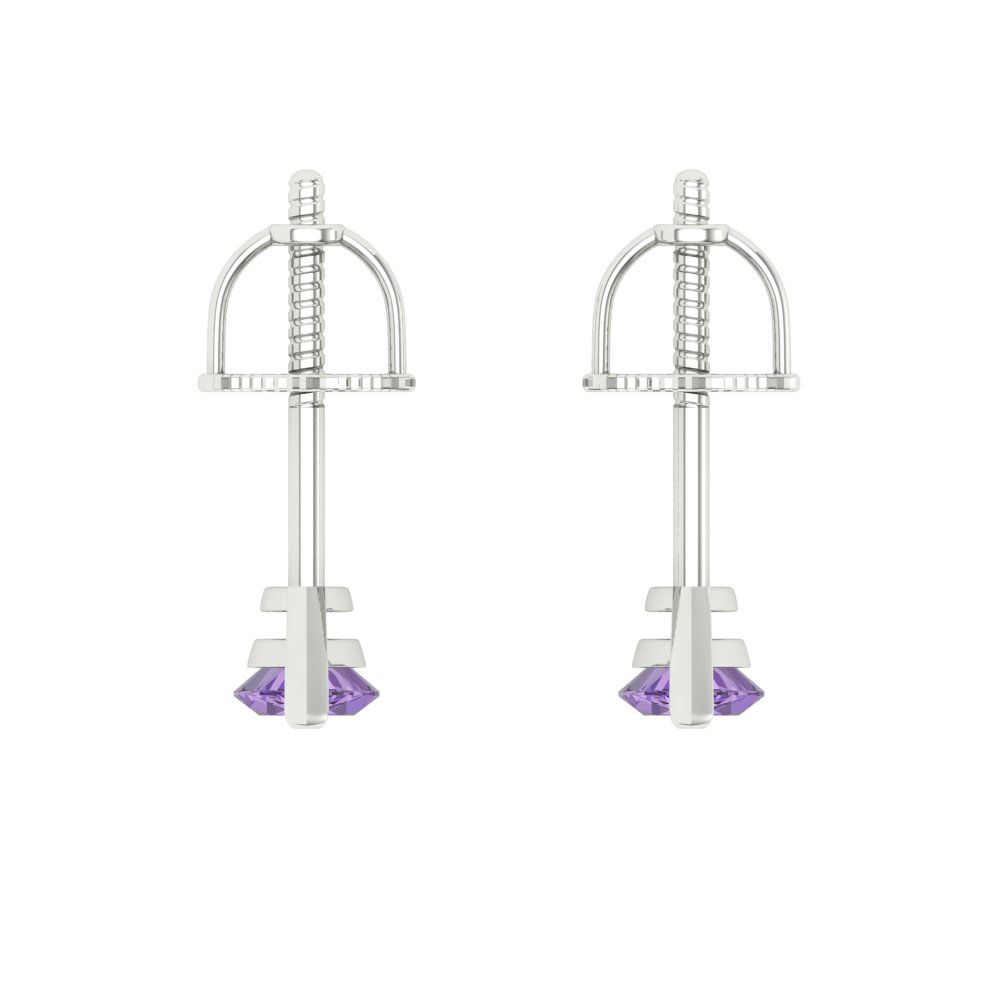1cttw Alexandrite Gold-Plated 925 Silver Screw Back Stud Earrings