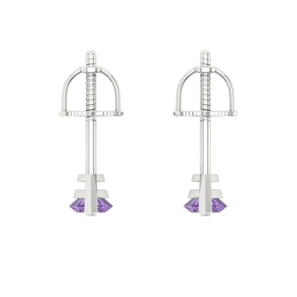 1cttw Alexandrite Gold-Plated 925 Silver Screw Back Stud Earrings