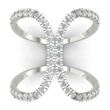 0.62 ct Brilliant Round Cut Natural Diamond Stone Clarity SI1-2 Color G-H White Gold Statement Ring