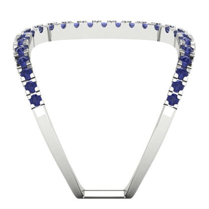 0.5 cttw Simulated Tanzanite Statement Engagement Ring - Solid White Gold (VVS1, Round Cut,1.3mm)