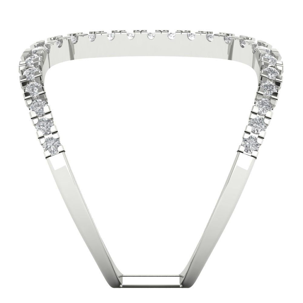 0.5 cttw Moissanite Statement Engagement Ring - Solid White Gold (VVS1, Round Cut,1.3mm)